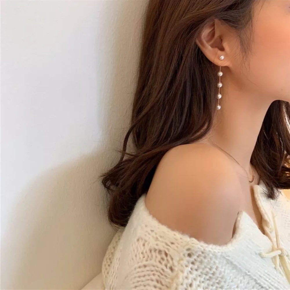 Long Pearl Earrings